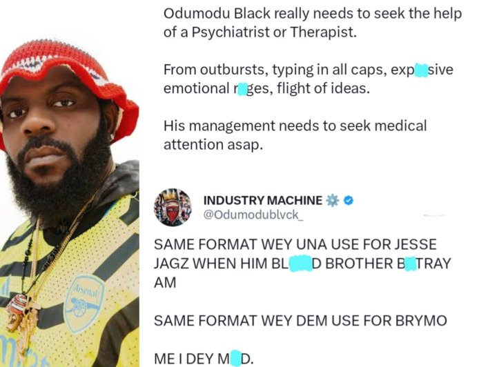 A medical doctor on Twitter advised Odumodu Blvck to seek help from a psychiatrist or therapist over his recent attitude on the platform, but he declined instantly