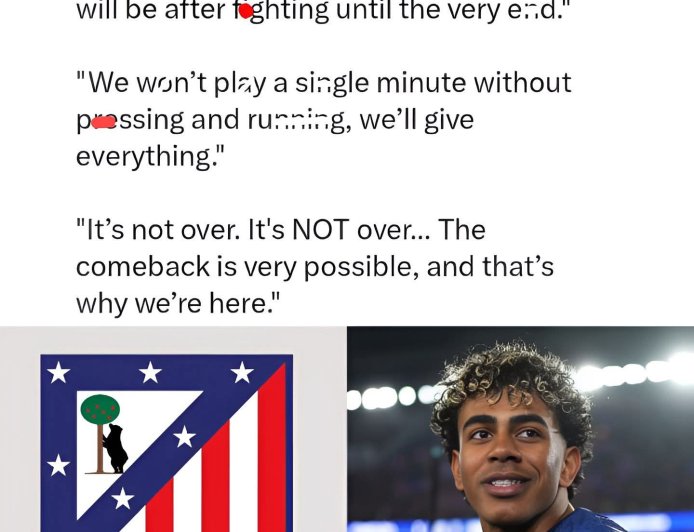 Look, I promise that if we get knocked out tomorrow, it will be after fighting until the very end. — Lamine Yamal