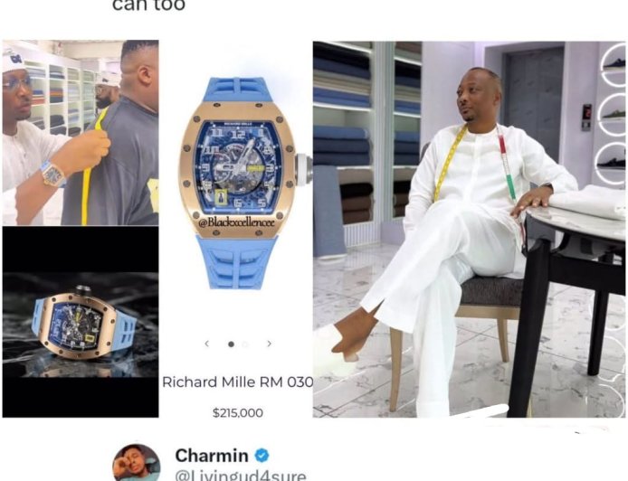 Mixed reactions online as man encourages, saying if celebrity tailor Seyi Vodi can acquire a 300 million naira Richard Mille from sewing clothes, anyone can