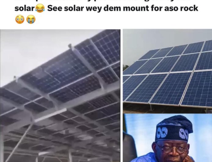 “Even President Wey Promise Us Light Dey Use Solar” — Nigerian Man Reacts After Spotting Solar Panels at Aso Rock