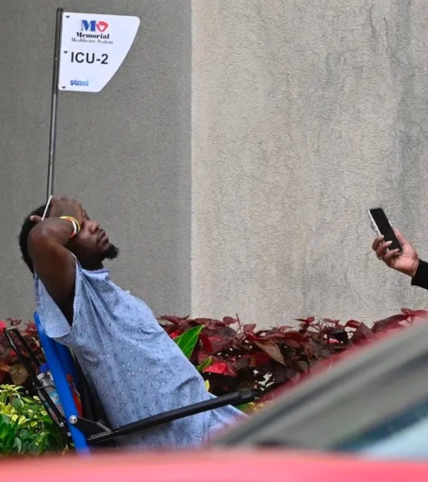 photos of Offset after he was shot outside a casino.   He’s in a wheelchair having a smoke outside the hospital where he’s receiving treatment