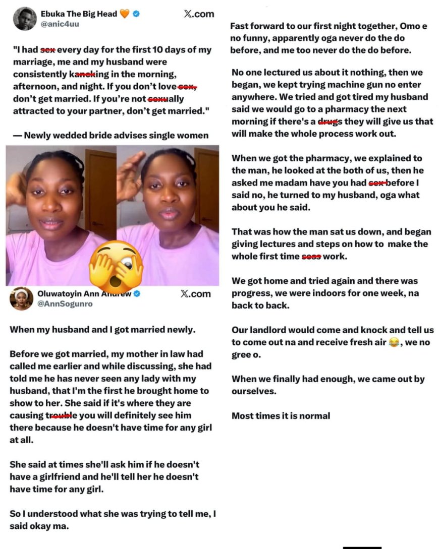 If You Don’t Love S*x, Don’t Get Married” — Newlywed Bride Sparks Reactions Online