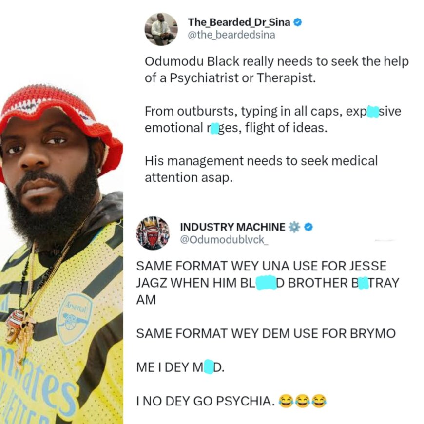A medical doctor on Twitter advised Odumodu Blvck to seek help from a psychiatrist or therapist over his recent attitude on the platform, but he declined instantly