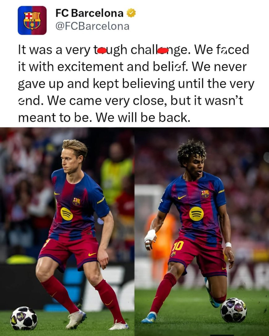 It was a very tough challenge, we will be back - Barcelona admin says