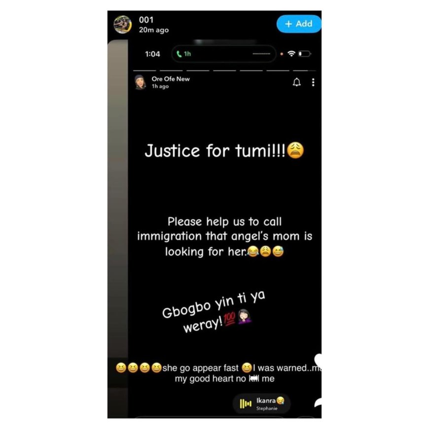 Call immigration she go appear - Angel’s estranged wife mocks BBNaija’s alum’s mother after she raised an alarm over her daughter’s disappearance