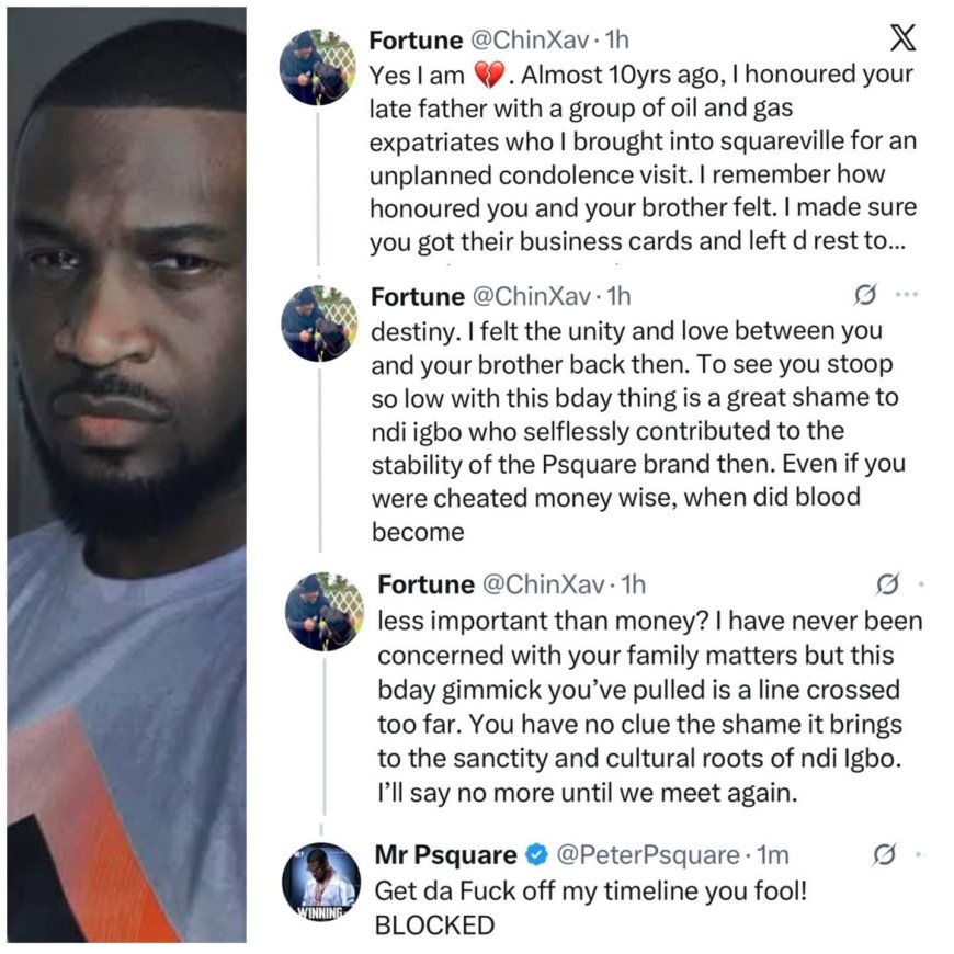 Peter Okoye slams X-user after he tried to Shame his decision to change his birthday from his twin rudeboy