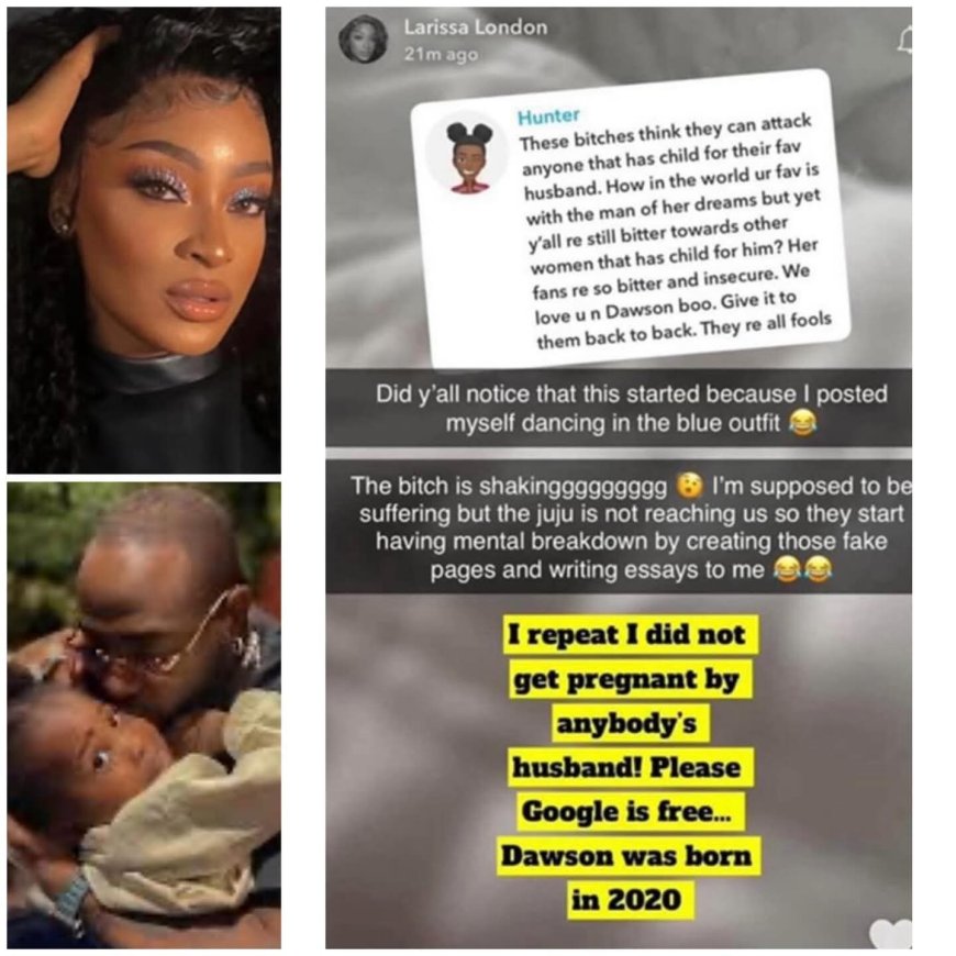 avido’s baby mama, Larissa, responds to claims she welcomed a baby, Dawson, with him while he was married