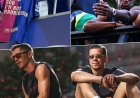 Lamine Yamal with a cheeky message during Barcelona's title parade