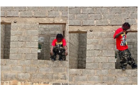 Internet user claims Shallipopi's younger brother, Famous Pluto, seems to have started building a house in his village. ????