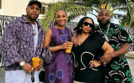 Then and Now photos of the Adeleke’s family ????  Davido , B-Red, Folashade & Nikos Living