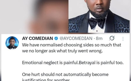 “We’ve normalised choosing sides”   — AY Makun speaks on relationship accountability and emotional neglect