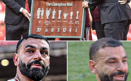 Mo Salah couldn't hold back the tears during his final goodbyes to the Anfield faithful