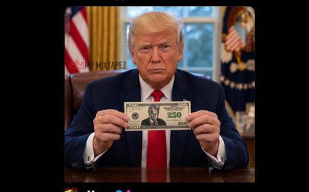 American President, Donald Trump to be featured on a 250 US Dollar note.