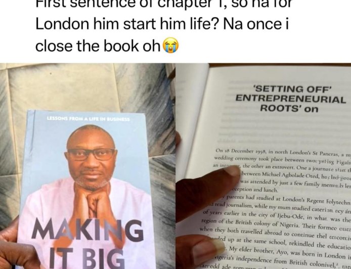 So Na for London He Start Him Life? I Just Close the Book”