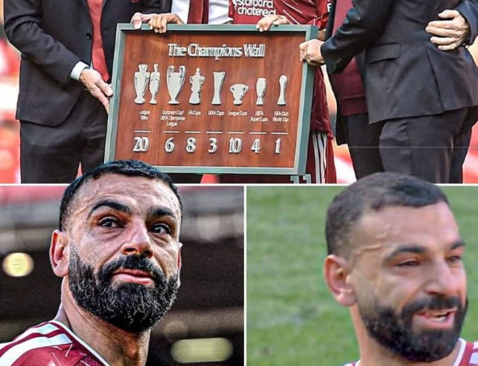 Mo Salah couldn't hold back the tears during his final goodbyes to the Anfield faithful