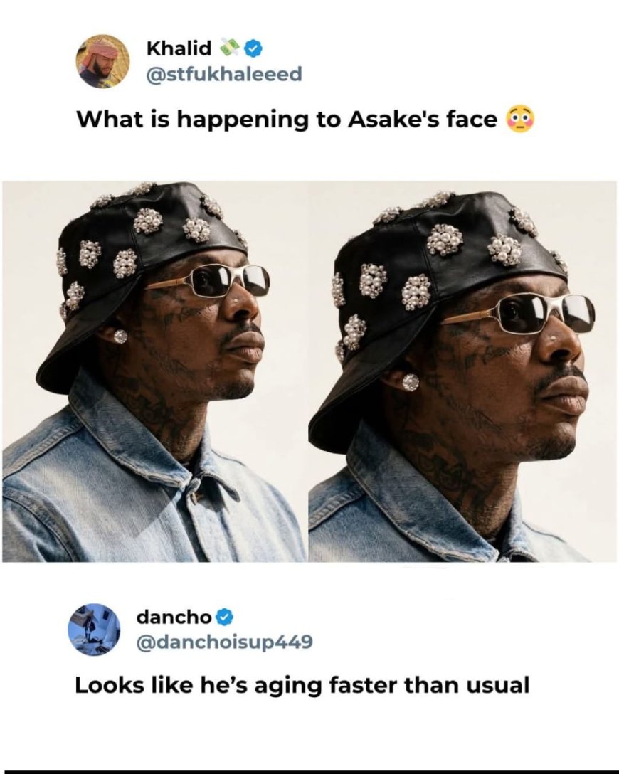 Internet users react to Asake's recent appearance.