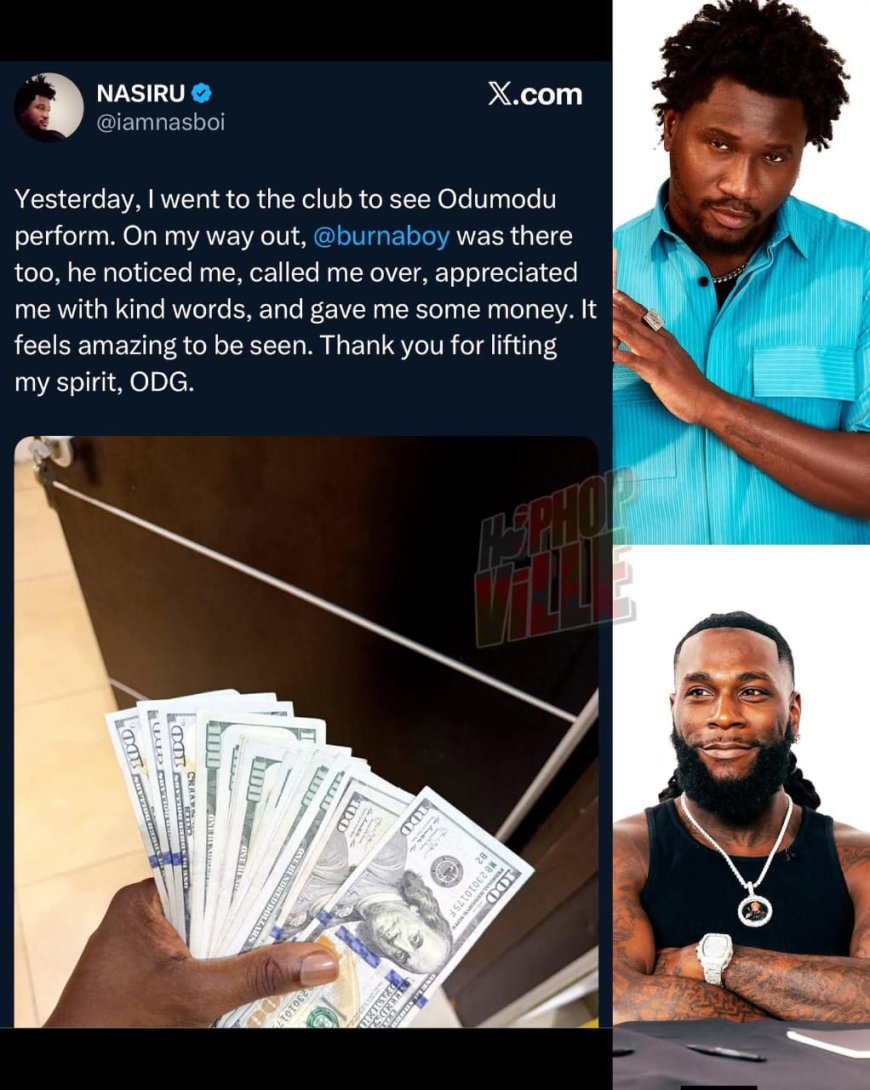 Nasboi thanks Burnaboy for showing him love at the club