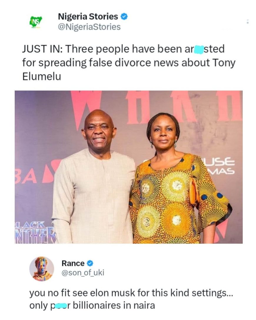 Person just call Tony Elumelu “poor