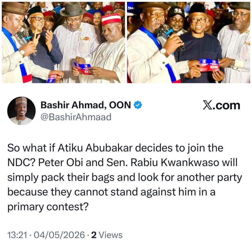 Former presidential aide, Bashir Ahmad, poses a question to Peter Obi and Kwankwaso