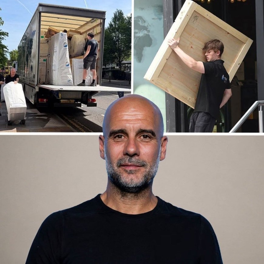 Guardiola has already started moving out of his apartment in central Manchester passers-by spotted movers loading a truck packed with all of his belongings.