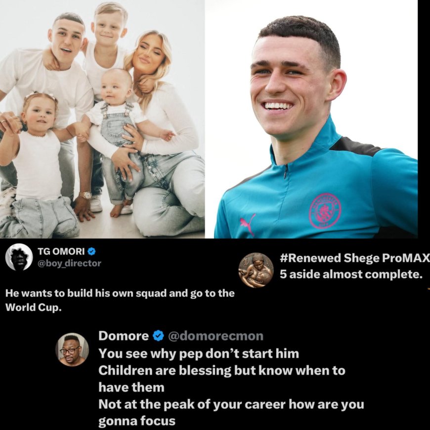 Young English football Player , Phil Foden confirms he’s expecting his 6th child as he’s about to clock 26 years old in a few days.