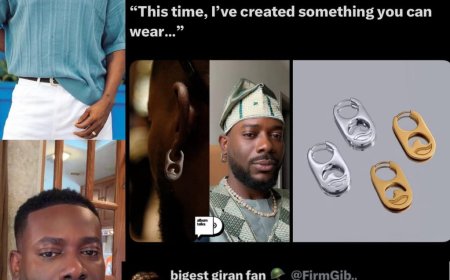 Adekunle Gold launches new earrings which would be affordable for the hood…. The earrings has sparked debate online