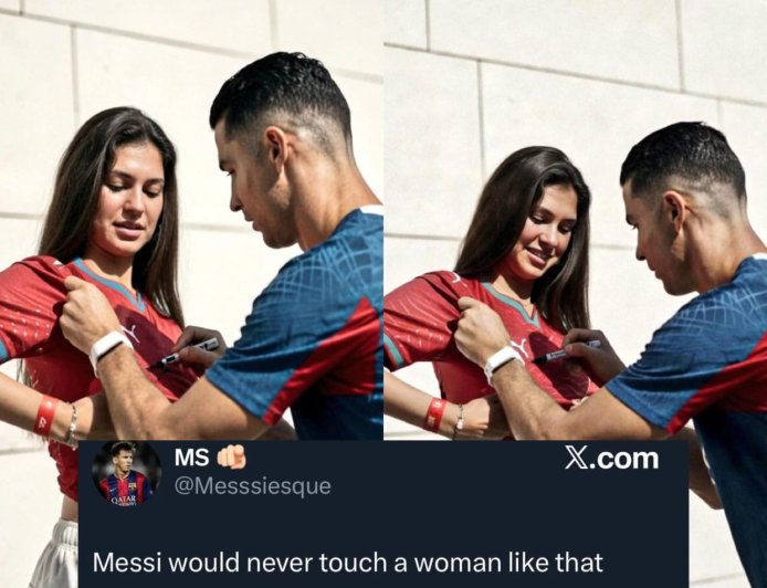 Fan says Messi will never touch a woman inappropriately like Ronaldo did with Celine Dep