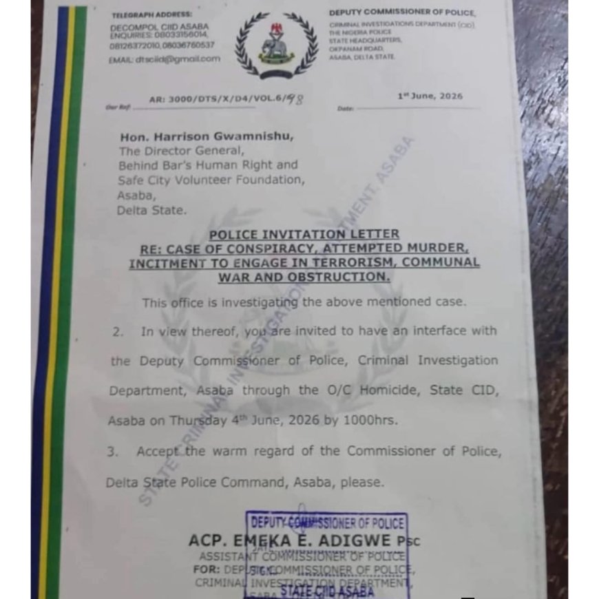 Harrison Gwamnishu reacts after Delta police command invited him for questionning