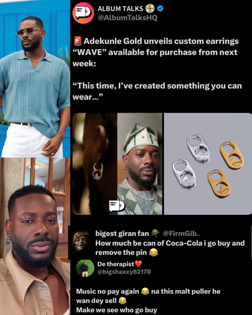Adekunle Gold launches new earrings which would be affordable for the hood…. The earrings has sparked debate online