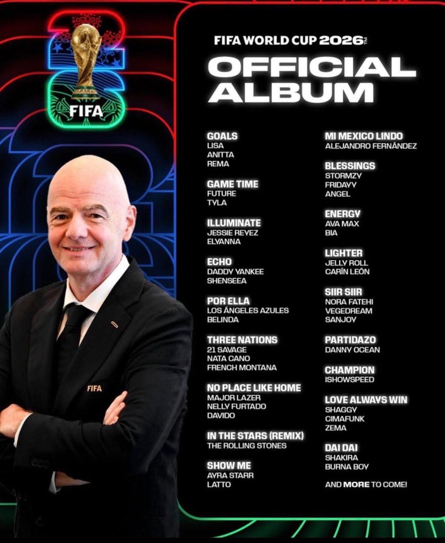Davido, Burna Boy, Rema & Ayra Starr all feature in the Official Album for the World Cup