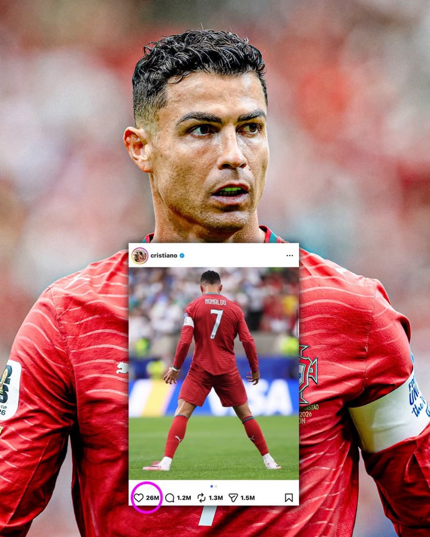 Cristiano Ronaldo's Instagram post after scoring a brace at the World Cup has been liked over 26 million times