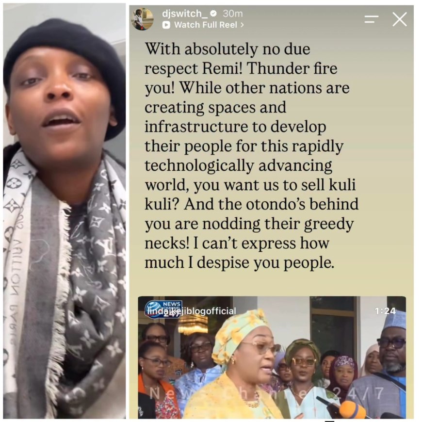 DJ Switch slams first lady, Remi Tinubu