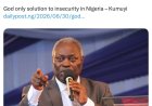 Pastor W.F. Kumuyi in 2026 says:  “God is the only solution to insecurity in Nigeria, not [Tinubu] or anybody. God is our only problem solver.”  Pastor W.F. Kumuyi in 2012 during Former President Jonathan Regime The headline was: “Kumuyi urges Jonathan to be more proactive