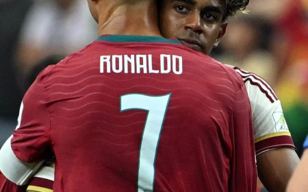 Cristiano Ronaldo breaking down in tears as his World Cup career is likely over as Spain knock them out of the 2026 world Cup