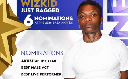 Wizkid’s just bagged 6 nominations at the 2026 EAEA Awards!!