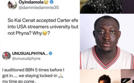 "I auditioned for BBN five times before I got in. My time go come"   — Phyna reacts to concerns about not being chosen for Kai Cenat's Streamer University like Carter Efe.