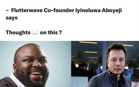 I Have not Seen Elon Musk Build Wealth Through Investing, Investing is For Lazy People.  -- Flutterwave Co-founder lyinoluwa Aboyeji says