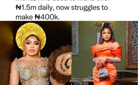 Bobrisky Claims his friend who used to make over 1.5Million daily, now struggles to make 400k