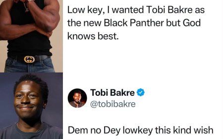 Actor Tobi Bakre responds to a fan who wished he was the new Black Panthe