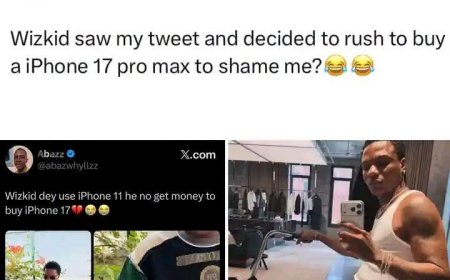 Wizkid saw my tweet and decided to rush to buy a iPhone 17 pro max to shame me.’’ — Big davido fan says