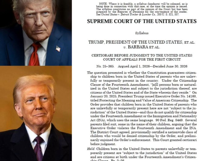 The U.S Supreme Court have ruled that the Fourteenth Amendment guarantees birthright citizenship to children born in the United States