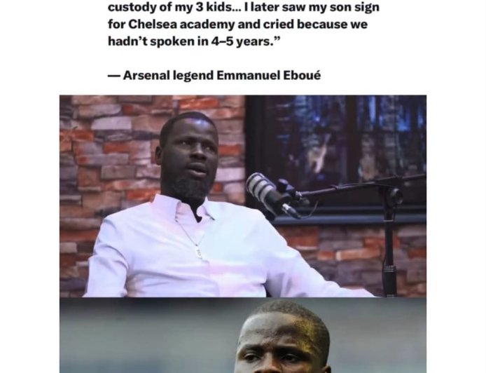 "My wife divorced me when I was close to retirement and because I put all my properties in her name, I lost 3 houses, cars, money and custody of my 3 kids... I later saw my son sign for Chelsea academy and cried because we hadn't spoken in 4-5 years.