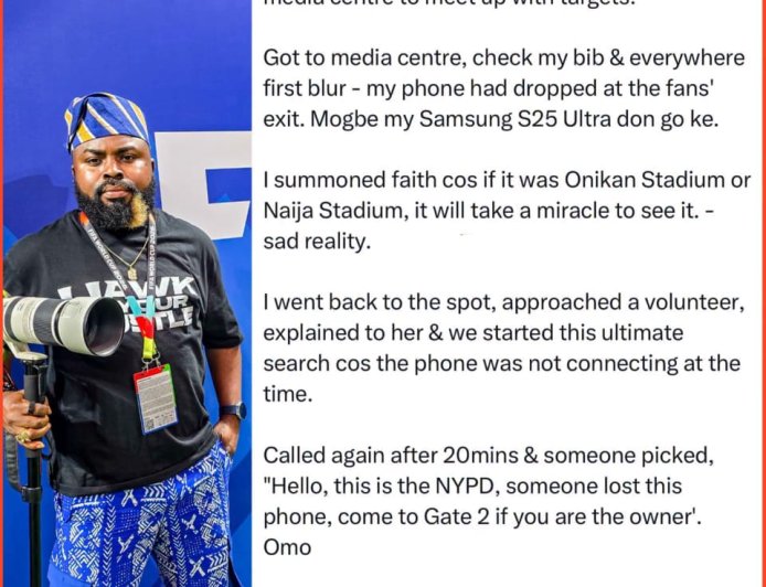Nigerian sport photographer talks about his experience at the FIFA World Cup match after he misplaced his Samsung S25 Ultra phone during the England vs DR Congo match