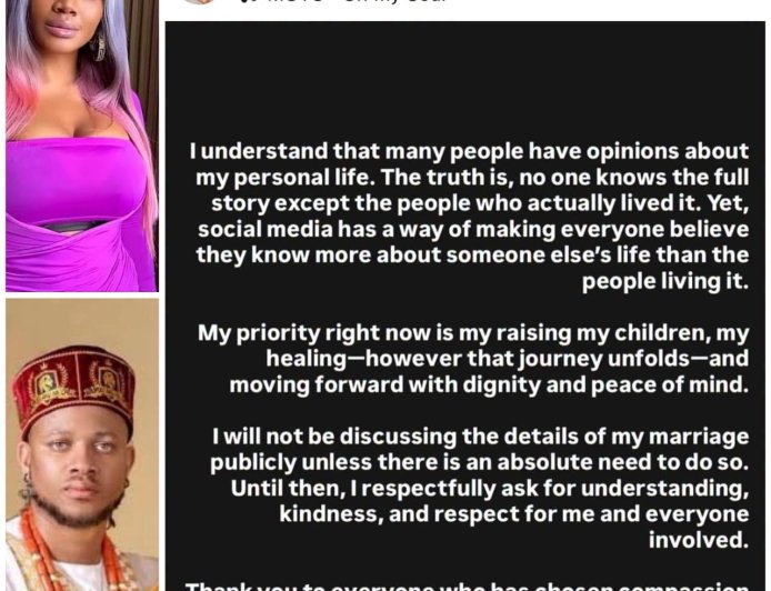 Actress Uche Ogbodo speaks on end of her marriage