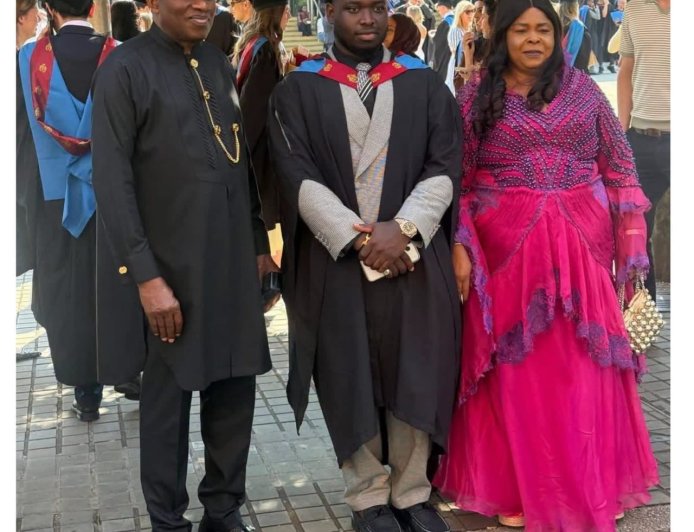 Former President Goodluck Jonathan’s son, Ariwera, bags degree from Manchester Metropolitan University  Jonathan shared the good news on social media.