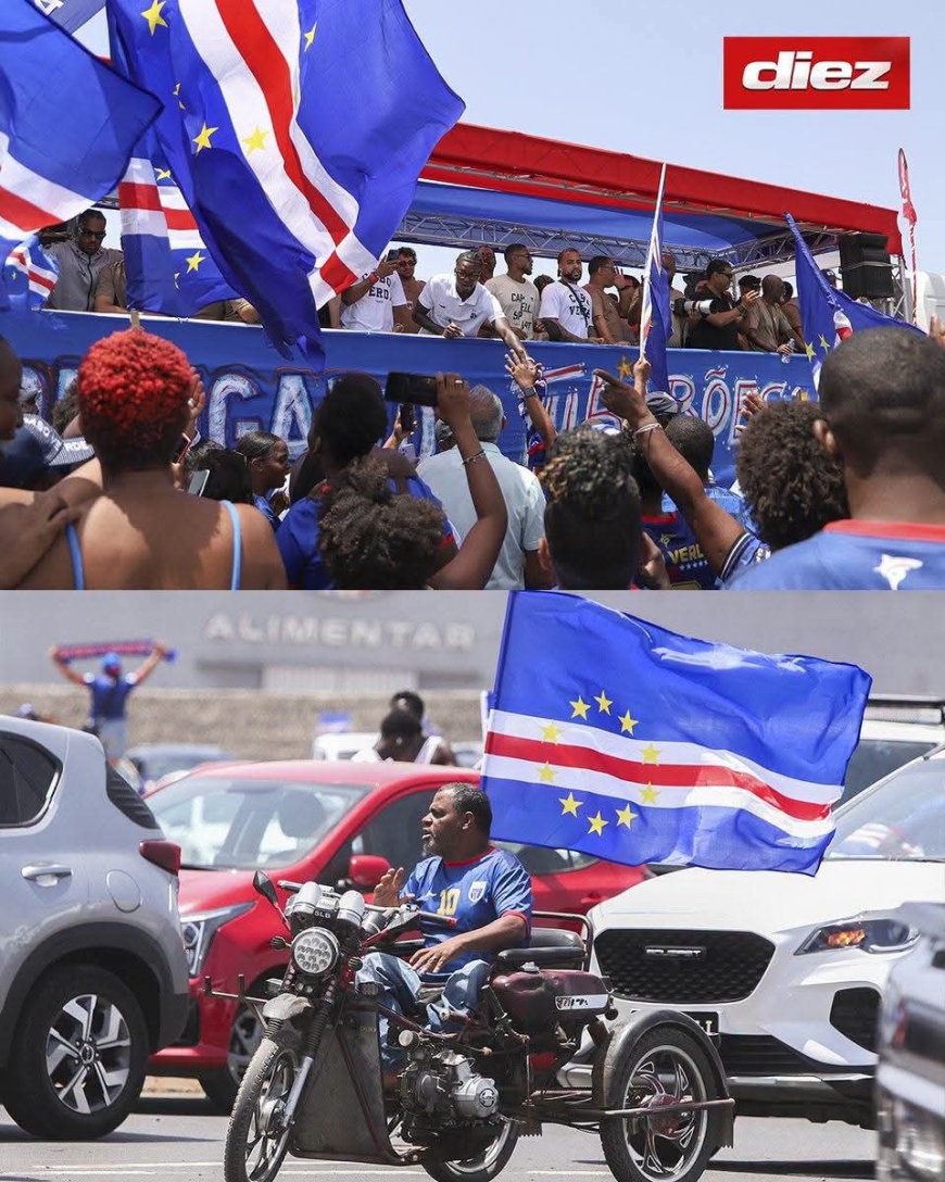 ???????? CAPE VERDEAN players are given heroes' welcome as they arrive home following their historic and emphatic World Cup performance