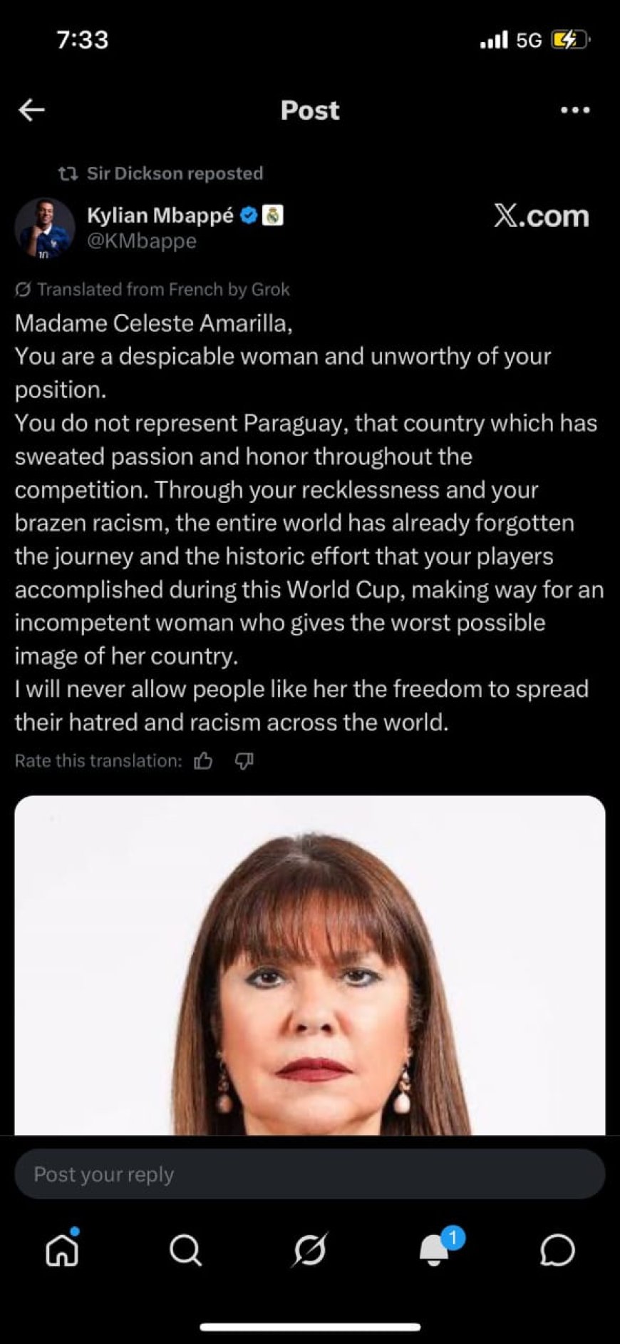 Kylian Mbappe Responds to Paraguay sitting senato