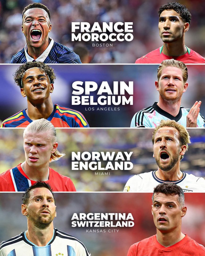 THE WORLD CUP QUARTER FINALS HAVE BEEN DECIDED AND HERE ARE THE FIXTURES