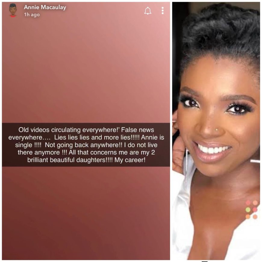 Nollywood Actress Annie Macaulay continues to dismiss reports of being back with ex-husband, 2Face Idibia