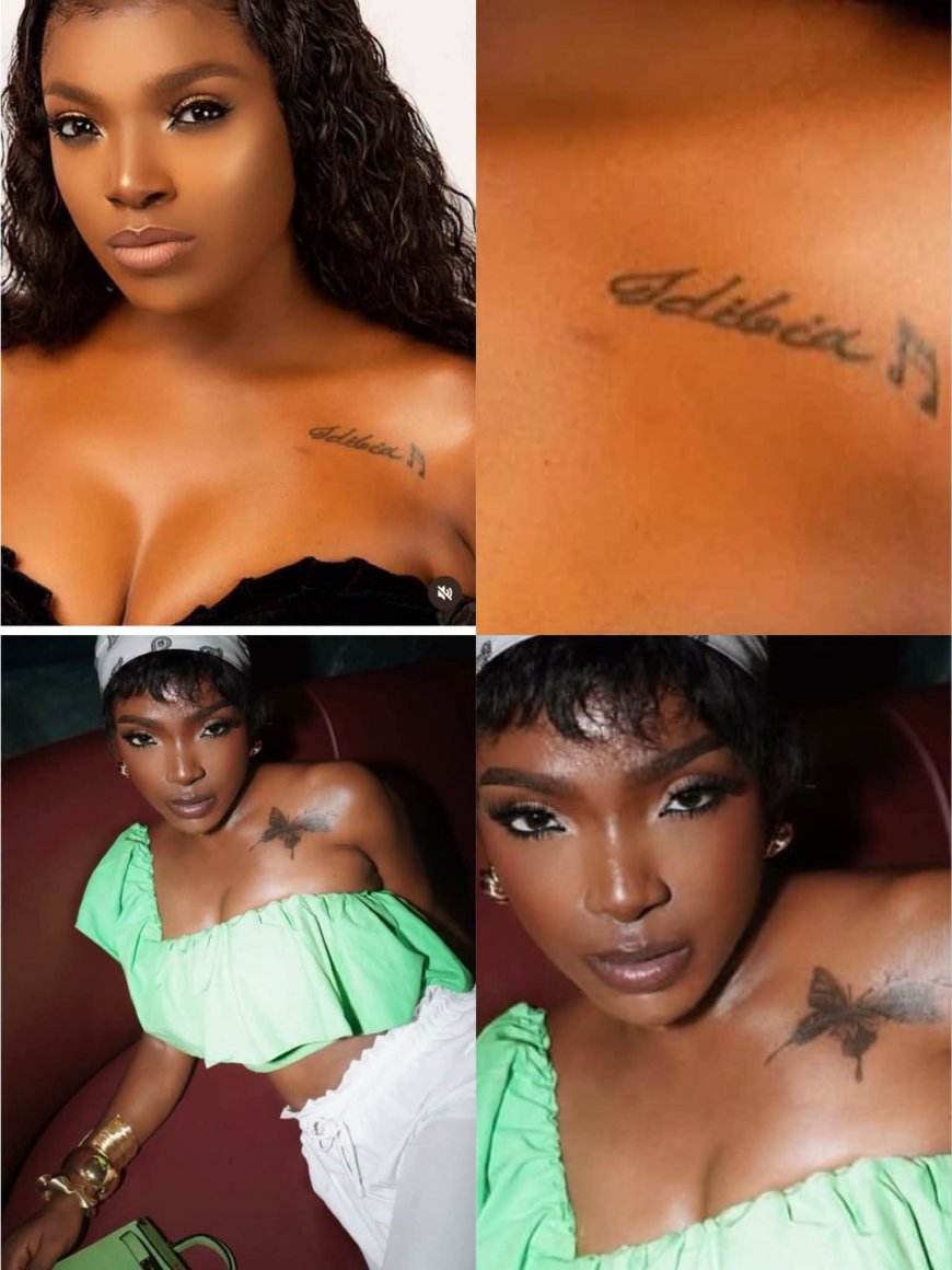 Anne Idibia has  CANCELLED the “ Idibia “ tattoo “ on her chest .  She changed it to a cute butterfly